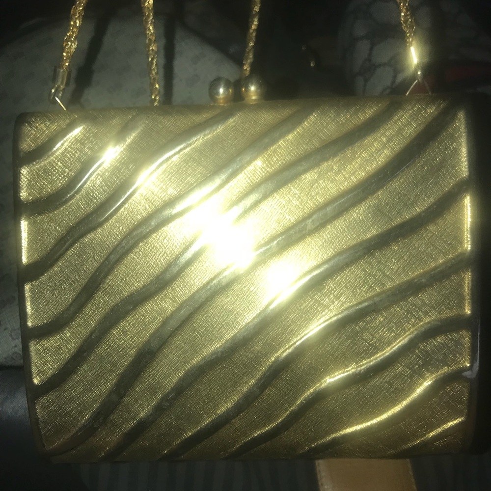 Vintage gold metal evening bag